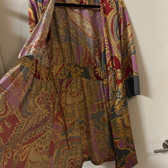 Colorful Paisley Wrap Robe - Picture 6 of 7